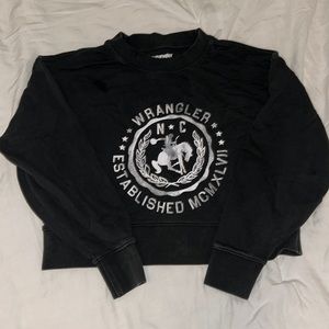 Black wrangler brand semi-cropped crewneck Womens Size XS